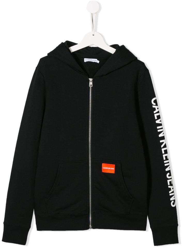 Calvin Klein Kids Logo Print Hoodie - Black