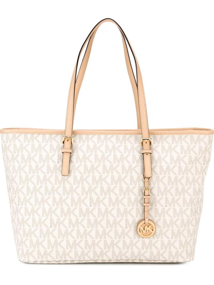 Michael Michael Kors 'jet Set Travel' Tote, Women's, White, Pvc