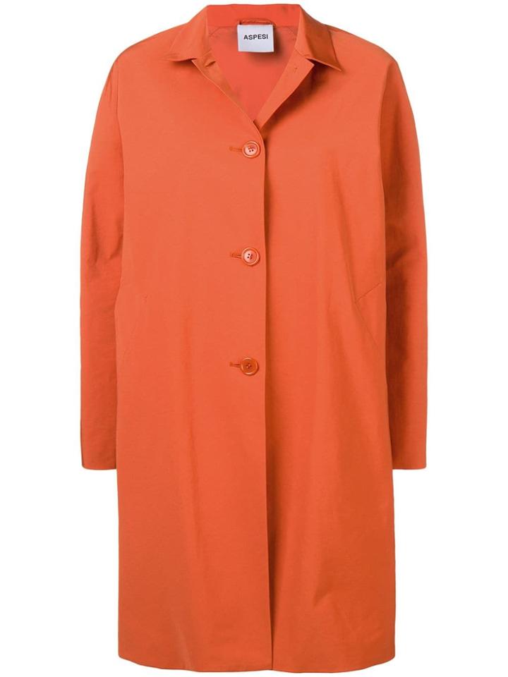 Aspesi Single-breasted Coat - Orange