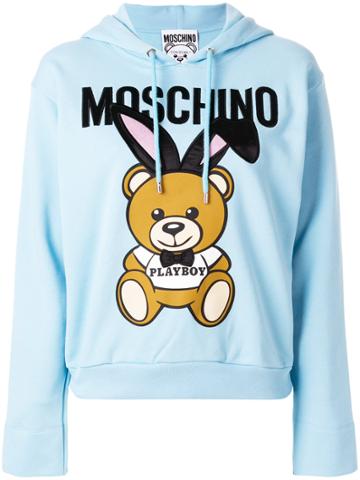 Moschino Playboy Bear Hoodie - Blue