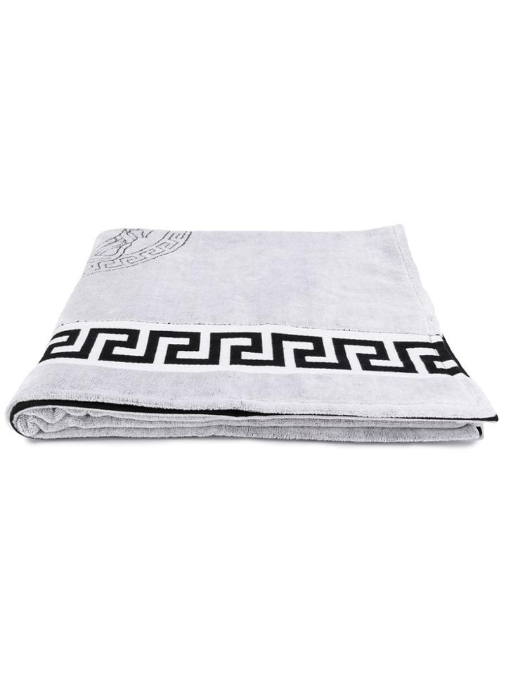 Versace Motif Beach Towel - Black
