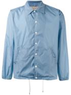 Maison Kitsuné Back Logo Shirt Jacket, Men's, Size: Large, Blue, Polyamide