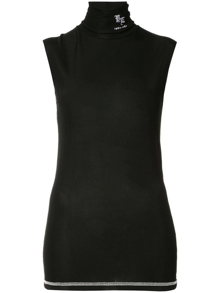 Yang Li Tank Long-line Top - Black