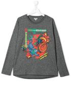 Kenzo Kids Teen Printed Cotton T-shirt - Grey