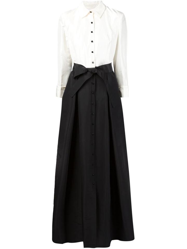 Carolina Herrera Two-tone Front Button Gown