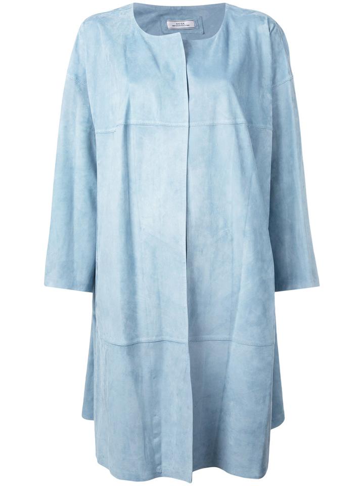 Desa 1972 Oversized Coat, Women's, Size: 44, Blue, Suede