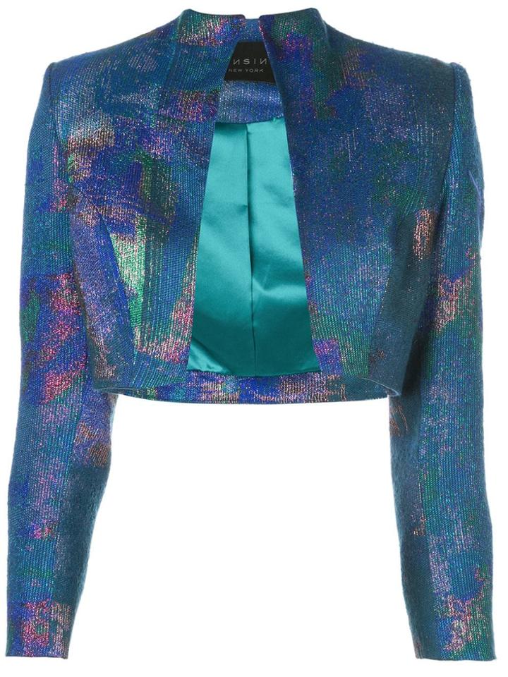 Rubin Singer Metallic Bolero Jacket - Blue