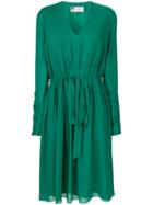 Lanvin Belted Chiffon Dress - Green