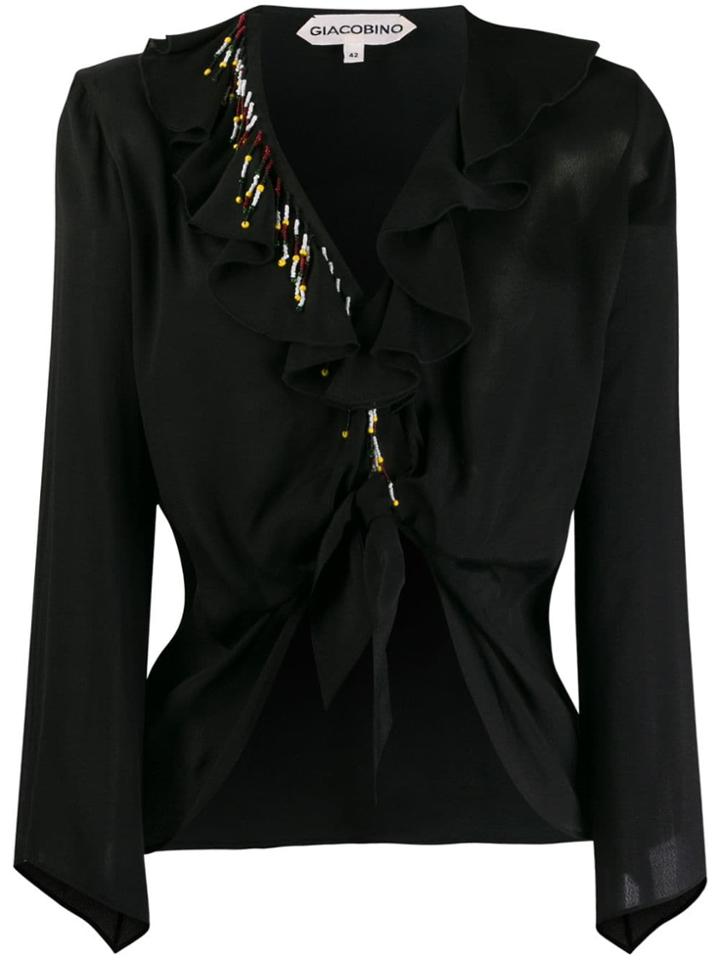 Giacobino Bead Detail Blouse - Black