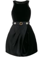 Fausto Puglisi Embossed Button Studded Dress - Black