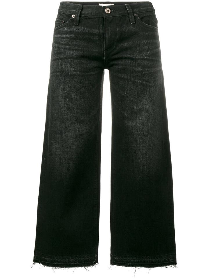 Simon Miller Cropped Frayed Jeans, Women's, Size: 25, Black, Cotton