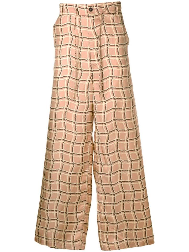 Marni Patterned Loose-fit Trousers - Neutrals