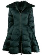 Elisabetta Franchi Padded Flare Coat - Green