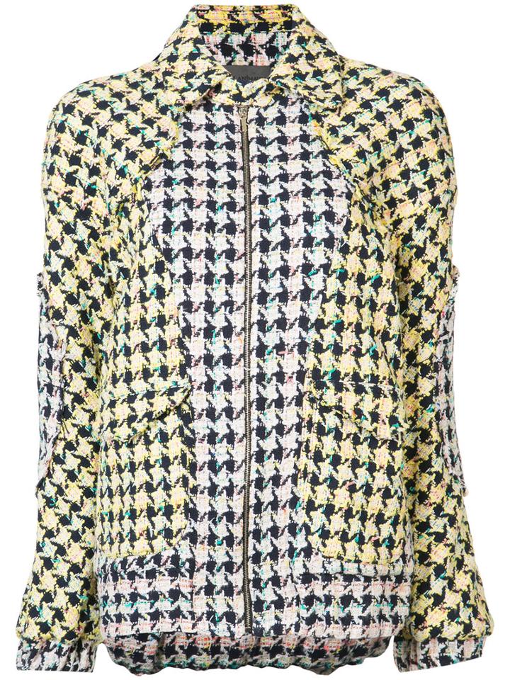 Les Animaux - Oversized Bomber Jacket - Women - Cotton/acrylic/nylon/viscose - M, Women's, Yellow/orange, Cotton/acrylic/nylon/viscose