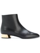 Casadei Metallic Heel Ankle Boots - Black