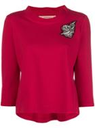 Twin-set Applique Polo Top - Red