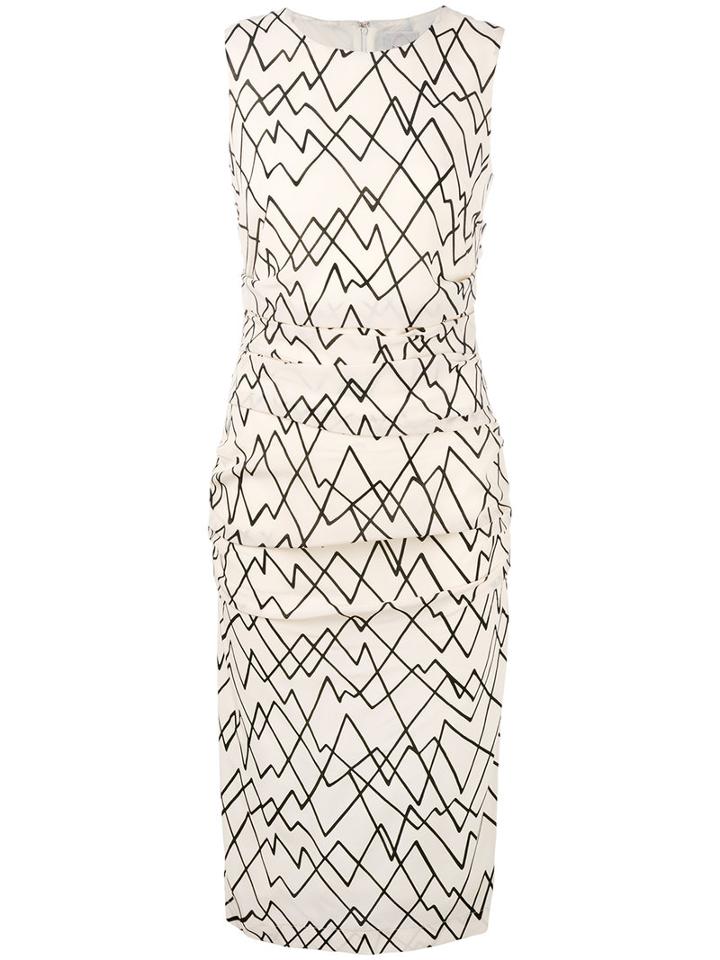 Eggs - Geometric Print Fitted Dress - Women - Silk/polyester/acetate - 40, Nude/neutrals, Silk/polyester/acetate