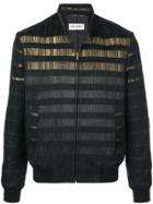 Saint Laurent Metallic Stripes Bomber Jacket - Black