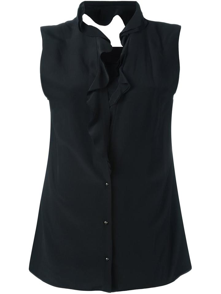 Maison Margiela Cut Out Detail Ruffle Blouse
