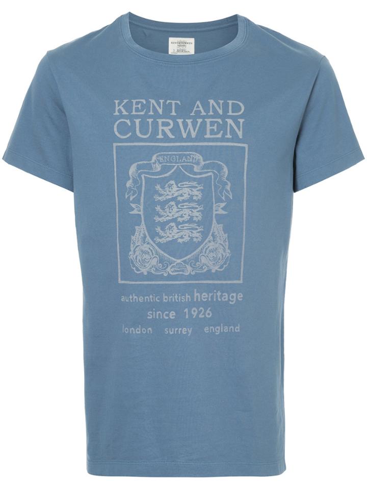 Kent & Curwen Lion Crest Print T-shirt - Blue