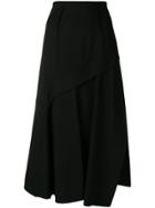 Sportmax Asymmetric Midi Skirt - Black