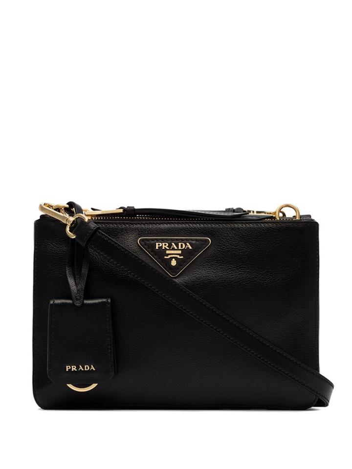 Prada Etiquette Double-zip Cross-body Bag - Black