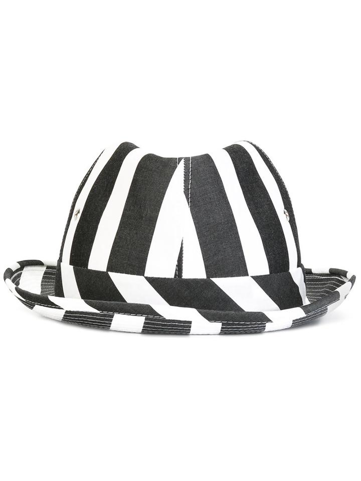 Comme Des Garçons Shirt Striped Bucket Hat, Adult Unisex, Size: Medium, Black, Cotton