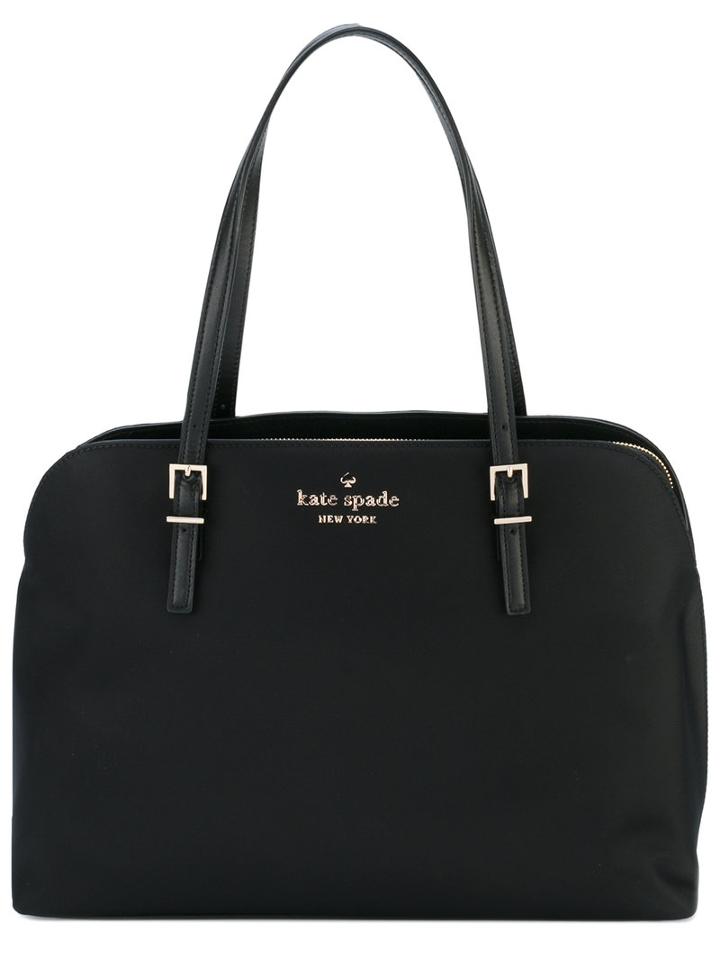 Logo Stamp Zipped Tote - Women - Leather/nylon/polyester - One Size, Black, Leather/nylon/polyester, Kate Spade