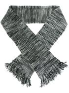 Ymc Striped Tassel Scarf, Men's, Grey, Acrylic/polyamide/spandex/elastane/merino