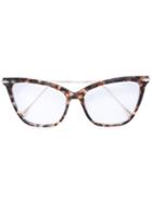 Dita Eyewear Cat Eye Glasses, Brown, Acetate/metal