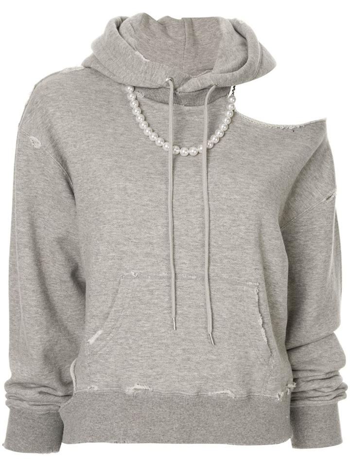 Maison Mihara Yasuhiro Distressed Slouchy Hoodie - Grey