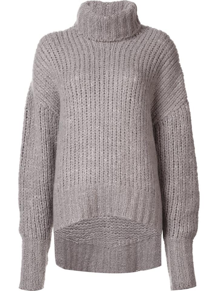 By. Bonnie Young Roll-neck Jumper, Women's, Size: Medium, Grey, Silk/cashmere/mohair