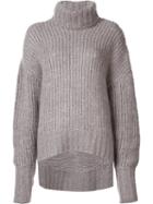 By. Bonnie Young Roll-neck Jumper, Women's, Size: Medium, Grey, Silk/cashmere/mohair