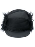 Prada Faux Fur Hat - Black
