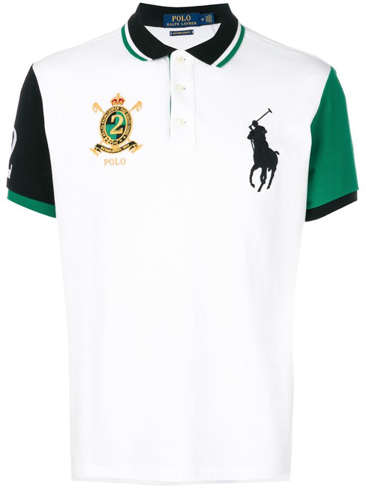 Polo Ralph Lauren Crest Embroidered Polo Shirt - White