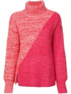 Derek Lam 10 Crosby Bi-color Turtleneck Sweater - Red