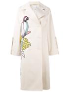 Mira Mikati Parrot Applique Trench Coat, Women's, Size: 38, Nude/neutrals, Cotton/viscose