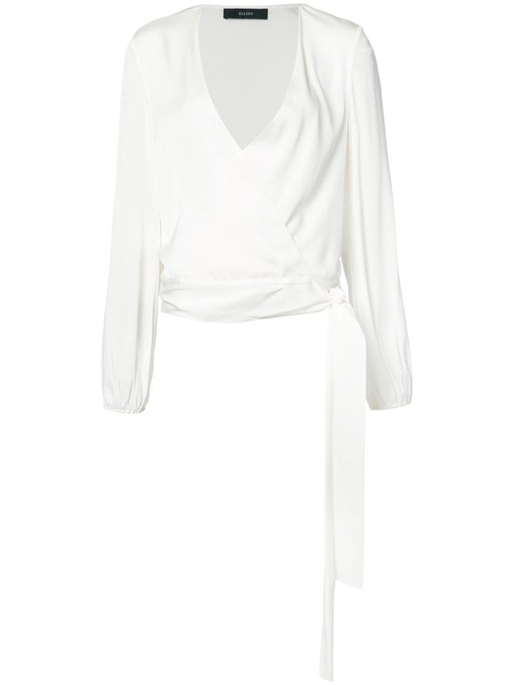 Ellery V-neck Wrap Blouse - White