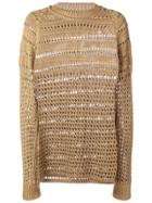 Jil Sander Oversized Crochet Knitted Jumper - Neutrals