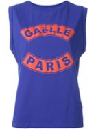 Gaelle Bonheur Logo Print Tank Top, Women's, Size: 2, Blue, Cotton