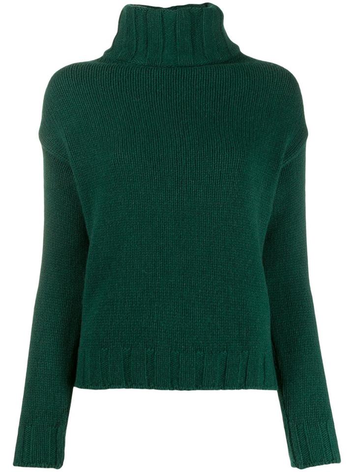 Aragona Turtleneck Knit Jumper - Green