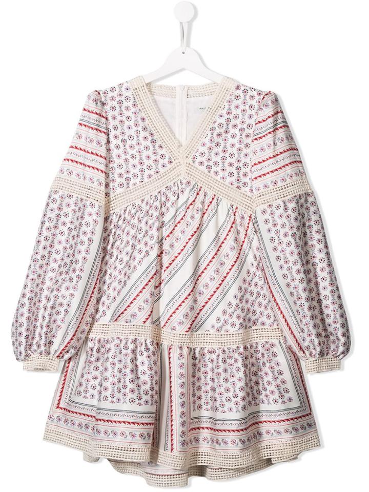 Philosophy Di Lorenzo Serafini Kids Teen Mixed Print Dress - White