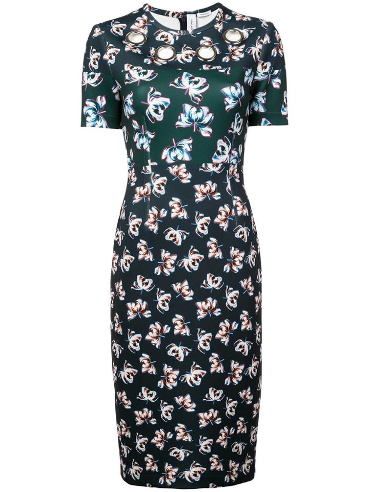 Yigal Azrouel Floral Print Dress - Blue