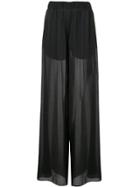 Vera Wang Voile Palazzo Pants - Black