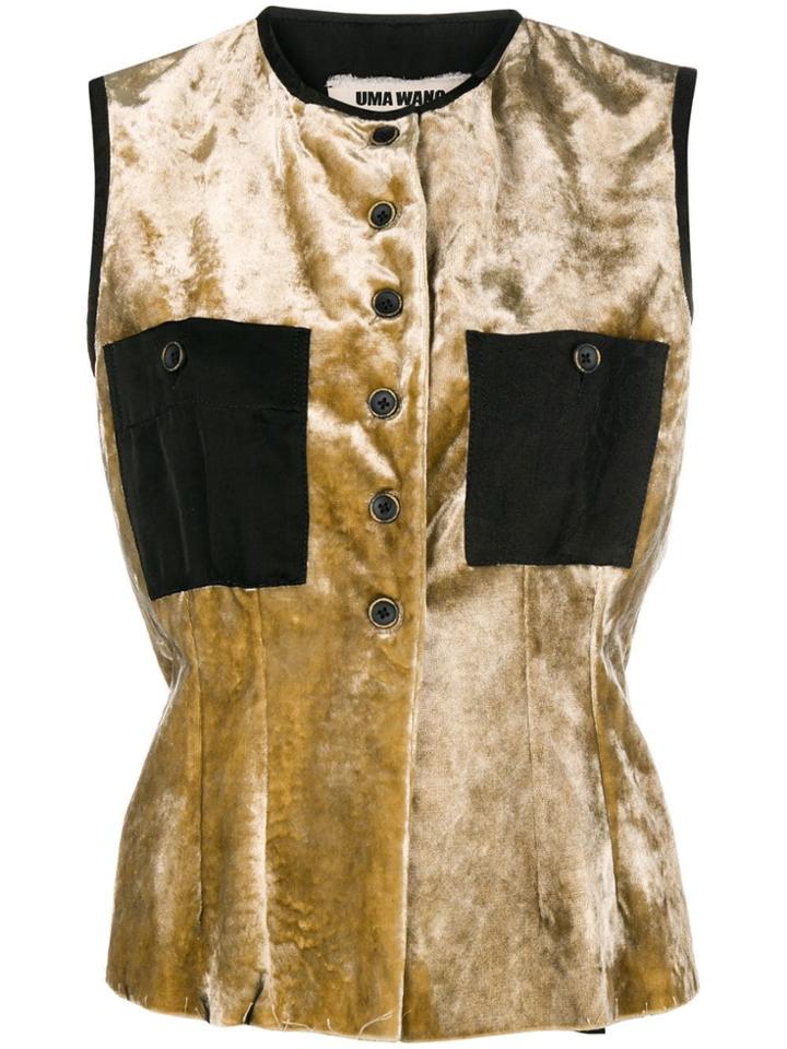 Uma Wang Velvet Buttoned Waistcoat - Yellow & Orange