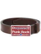 Dsquared2 Punk Rock Buckle Belt, Men's, Size: 95, Brown, Leather