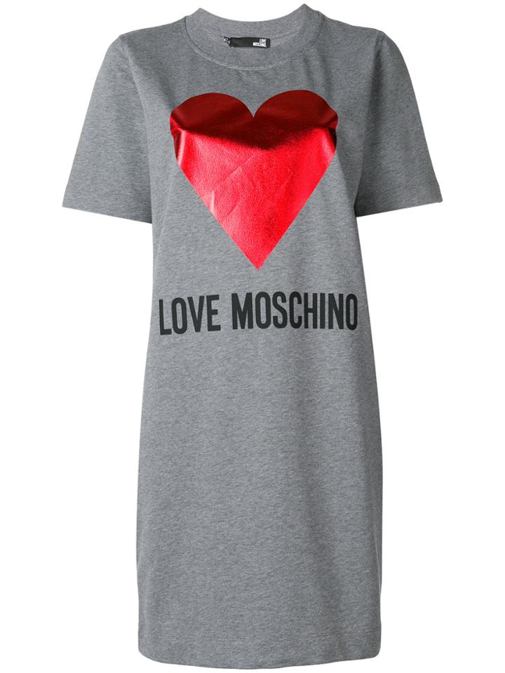 Love Moschino Logo T-shirt Dress - Grey