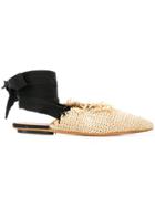 Forte Forte Woven Tie Around Mules - Neutrals