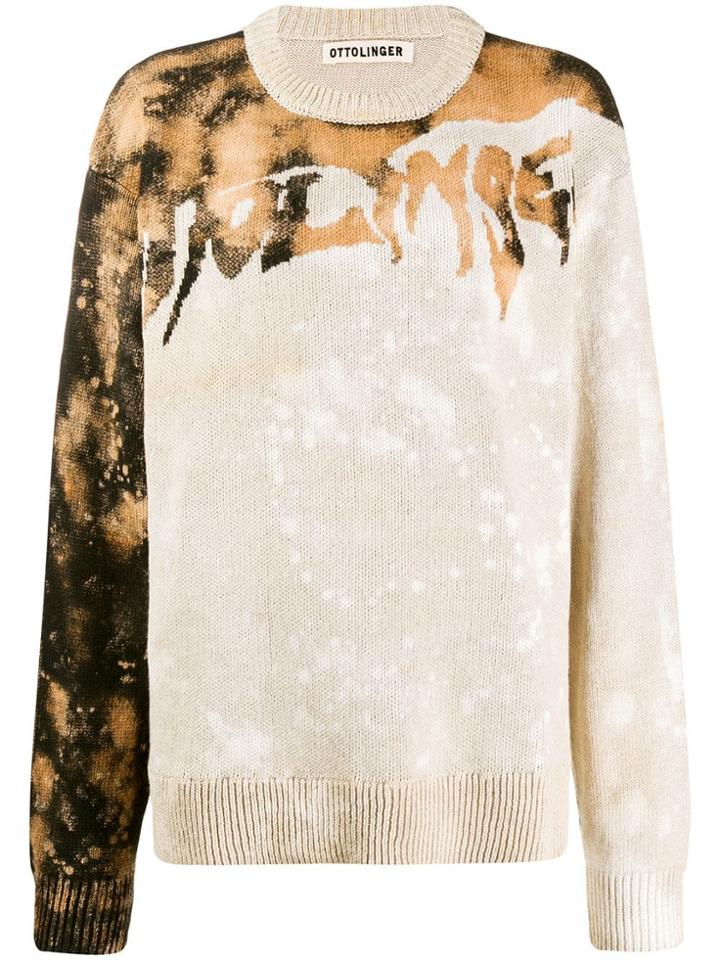 Ottolinger Contrast Knit Jumper - Brown