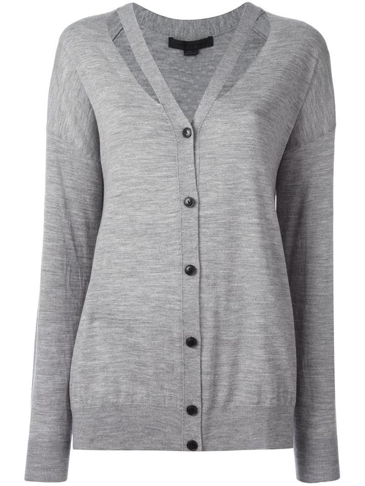 Alexander Wang Cut-out Detail Cardigan, Women's, Size: Medium, Grey, Merino